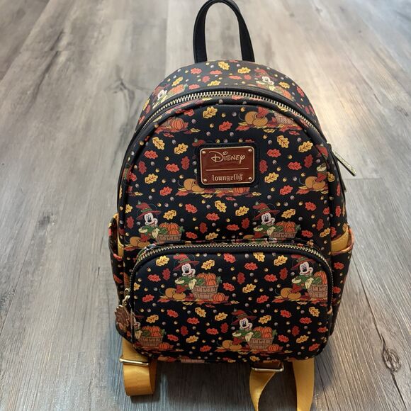 New Loungefly Disney Mickey Mouse and Friends Fall Leaves Mini Backpack Minnie main image 9